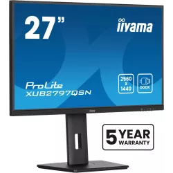 Ecran IIYAMA 27 Noir dalle IPS 16:9 1ms Ultra mince 2560x1440 100Hz 300cd/m² 1xHDMI 1xDP 1xUSB-C 1xUSB-C dock 3xUSB HUB 3.2…