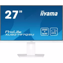 Ecran IIYAMA 27" Blanc Ultra mince dalle IPS 16:9 2560x1440 100Hz 300 cd/m² 1ms haut parleur DP HDMI 2xHPs 2xUSB 15cm pied…