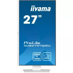 Ecran IIYAMA 27" Blanc Ultra mince dalle IPS 16:9 2560x1440 100Hz 300 cd/m² 1ms haut parleur DP HDMI 2xHPs 2xUSB 15cm pied…