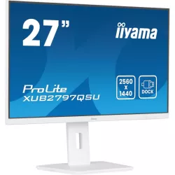 Ecran IIYAMA 27" Blanc Ultra mince dalle IPS 16:9 2560x1440 100Hz 300 cd/m² 1ms haut parleur DP HDMI 2xHPs 2xUSB 15cm pied…