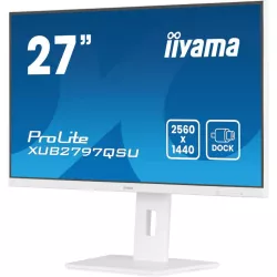 Ecran IIYAMA 27" Blanc Ultra mince dalle IPS 16:9 2560x1440 100Hz 300 cd/m² 1ms haut parleur DP HDMI 2xHPs 2xUSB 15cm pied…