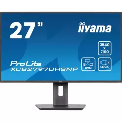 Ecran IIYAMA 27 Noir Ultra mince dalle IPS 16:9 3840x2160 350 cd/m2 4ms HDMI DisplayPort USB-C 4xUSB commutateur KVM USB-C…