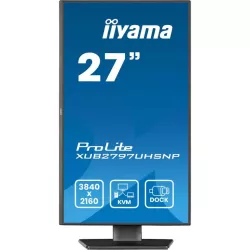 Ecran IIYAMA 27 Noir Ultra mince dalle IPS 16:9 3840x2160 350 cd/m2 4ms HDMI DisplayPort USB-C 4xUSB commutateur KVM USB-C…