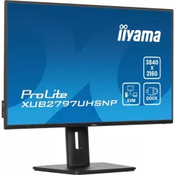 Ecran IIYAMA 27 Noir Ultra mince dalle IPS 16:9 3840x2160 350 cd/m2 4ms HDMI DisplayPort USB-C 4xUSB commutateur KVM USB-C…