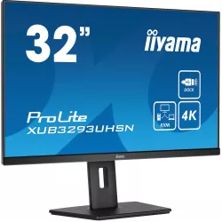 Ecran IIYAMA 31,5 Noir IPS 3840 x 2160 4ms 350 cd/m² 16:9 60Hz 1xHDMI 1xDP 1xUSB-C 2xUSB-HUB 2xHP et écouteurs commutateur KVM…