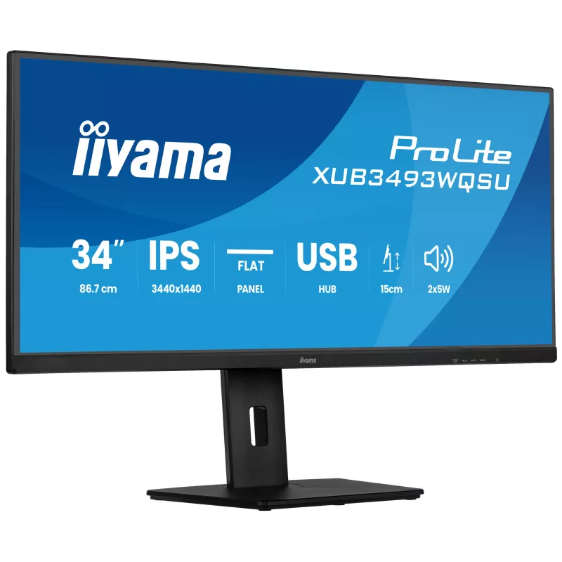 Ecran IIYAMA 34 Noir IPS 21:9 1ms 3440x1440 400cdm² Ultra Wide QHD HPs 2xHDMI DisplayPort 4xUSB pied reglable en hauteur 15cm…