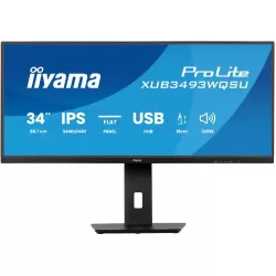 Ecran IIYAMA 34 Noir IPS 21:9 1ms 3440x1440 400cdm² Ultra Wide QHD HPs 2xHDMI DisplayPort 4xUSB pied reglable en hauteur 15cm…