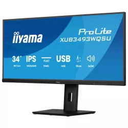 Ecran IIYAMA 34 Noir IPS 21:9 1ms 3440x1440 400cdm² Ultra Wide QHD HPs 2xHDMI DisplayPort 4xUSB pied reglable en hauteur 15cm…