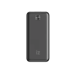 Batterie de secours IZZY 10000mAh - 2 ports USB A + 1 port USB-C - 10,5W - noir