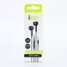 Ecouteurs filaire semi-intra avec boitier de contrôle, jack 3,5mm, 1,2m, noir