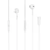 Ecouteurs filaire semi-intra avec boitier de contrôle, USB-C, 1,2m, blanc