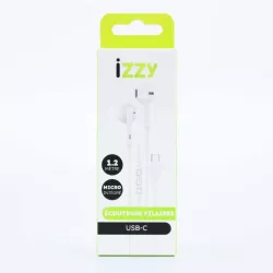 Ecouteurs filaire semi-intra avec boitier de contrôle, USB-C, 1,2m, blanc