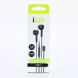 Ecouteurs filaire semi-intra avec boitier de contrôle, USB-C, 1,2m, noir