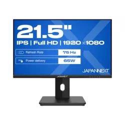 JAPANNEXT JNI215FLFHSPC65W Ecran LED 21,5 FULL HD (1920x1080) à 75Hz IPS 250 cd/m² 1000:1 HDR10 1920x1080 HDMI, USBC, blanc"