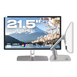 JAPANNEXT JNIPS2152FHDRC65WFLDT Ecran LED 21,5" FHD (1920x1080) 75Hz IPS 250 cd/m² 1000:1 1920x1080 OD:8ms(GtoG) HDMI USBC Blanc