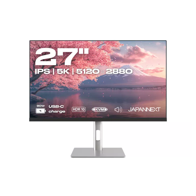 JAPANNEXT JN-IPS275K-HSPC9 Ecran LED 27" 5K(5120x2880) 60Hz IPS 350 cd/m² 2000:1 5120x2880 8ms(GtoG) HDMI DisplayPort USBC blanc
