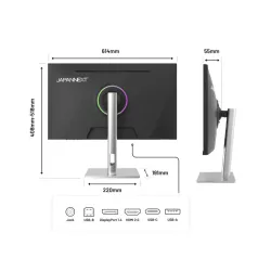 JAPANNEXT JN-IPS275K-HSPC9 Ecran LED 27" 5K(5120x2880) 60Hz IPS 350 cd/m² 2000:1 5120x2880 8ms(GtoG) HDMI DisplayPort USBC blanc
