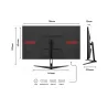 JAPANNEXT JNIPS27WQHDRC65W Ecran LED 27" WQHD (2560x1440) à 75Hz IPS 350 cd/m² 1000:1 HDR10 2560x1440 5 HDMI DisplayPort USBC