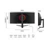 JAPANNEXT JNIPS340UWQHD60CC65WHS Ecran LED 34" UWQHD(3440x1440)60Hz IPS 300 cd/m² 1000:1 HDR10 Incurvée (3800R) 5ms HDMI…