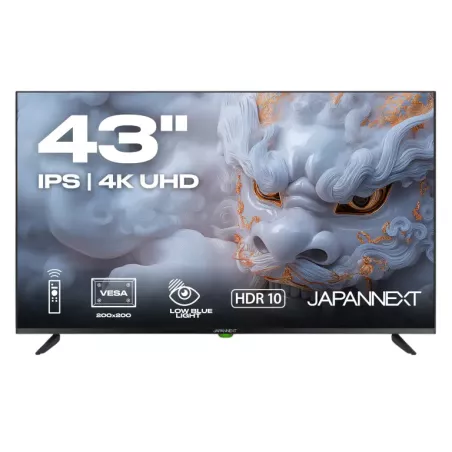 JAPANNEXT JNIPS430UHD60F Ecran LED 43" UHD (3840x2160) à 60Hz IPS 250 cd/m² 1200:1 HDR10 3840x2160 Typ:8ms(GtoG) HDMI Noir