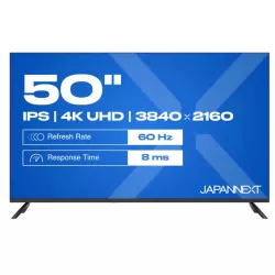 JAPANNEXT JNIPS500UHD60F Ecran LED 50 UHD (3840x2160) à 60Hz IPS(FFS) 300 cd/m² 1200:1 HDR10 3840x2160 8ms HDMI Noir"