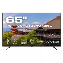 JAPANNEXT JNIPS650UHD60F Ecran LED 65 4K UHD (3840x2160) à 60Hz IPS 300 cd/m² 1000:1 HDR10 3840x2160 8 HDMI Noir"