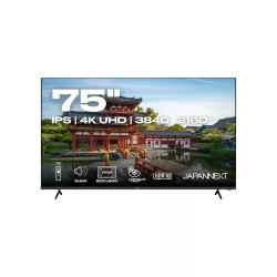 JAPANNEXT JNIPS750UHD60F Ecran LED 75" 4K UHD (3840x2160) à 60Hz IPS 450 cd/m² 1400:1 HDR10 3840x2160 14 HDMI Noir