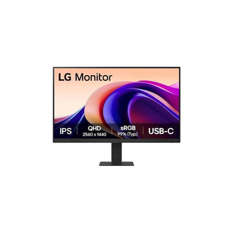 ECRAN LG 24 Noir IPS 16:9 5ms 2560x1440 100Hz 250cd/m2 HDR 10 HDMI USB Type-C Sortie Casque Black Stabilizer Mode Lecture VESA…