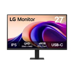 ECRAN LG 27 Noir IPS 16:9 5ms 2560x1440 100Hz 250cd/m2 HDR 10 HDMI USB Type-C Sortie Casque Black Stabilizer Mode Lecture Pied…