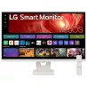 SMART Monitor LG 27 IPS Blanc 3840x2160 16:9 IPS 5ms 350cd/m² 60Hz HDMI USB-C Sortie Casque Webcam HPs Télécommande WebOs Pied…