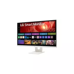 SMART Monitor LG 27 IPS Blanc 3840x2160 16:9 IPS 5ms 350cd/m² 60Hz HDMI USB-C Sortie Casque Webcam HPs Télécommande WebOs Pied…