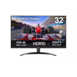 ECRAN LG 32 Noir 16:9 VA 3840x2160 4ms 250cd/m² HDR 10 HDMI DisplayPort Sortie Casque HPs Black Stabilizer VESA 100x100 Pied…