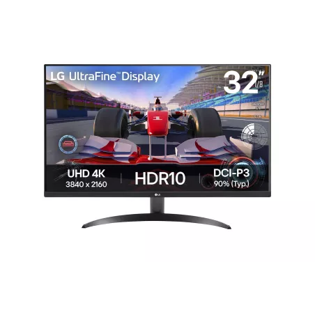 ECRAN LG 32 Noir 16:9 VA 3840x2160 4ms 250cd/m² HDR 10 HDMI DisplayPort Sortie Casque HPs Black Stabilizer VESA 100x100 Pied…
