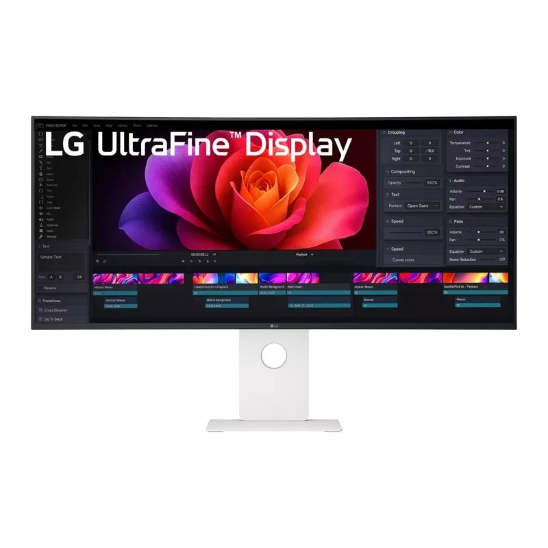 ECRAN LG 40" Blanc IPS dalle Noir 21:9 5ms 5120x2160 Incurvé 2500R 21:9 120Hz 450cd/m² HDMI DisplayPort USB-C Thunderbolt LAN…