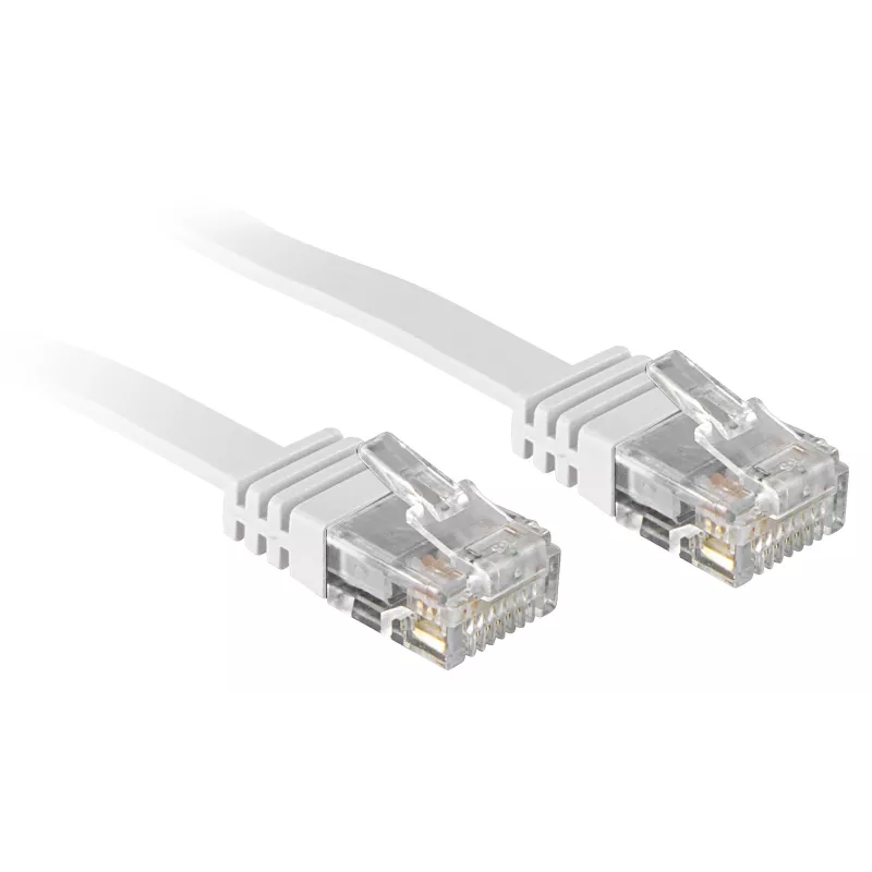 Câble réseau Plat Blanc Cat.6 U/UTP, 1m