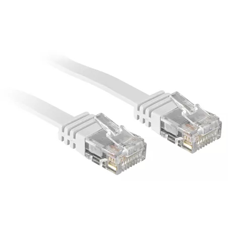 Câble réseau Plat Blanc Cat.6 U/UTP, 1m