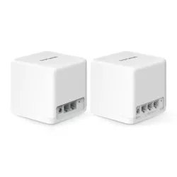 Système Wi-Fi 6 (lot de 2 packs) Mesh AX1500 pour Toute la Maison Vitesse 300 Mbps (2,4 GHz) + 1201 Mbps (5 GHz) 3 ports…