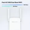 Dual Band WiFi Range Extender AC1900 1900Mbps Vitesse 600Mbps (2.4 GHz) + 1300Mbps (5 GHz) 4 antennes externes fixes 1 port…
