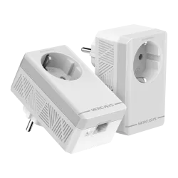 Kit CPL Gigabit AV600 avec prise intégrée type F (lot de 2) Vitesse 600Mbps |MSE1060 couleur Blanc