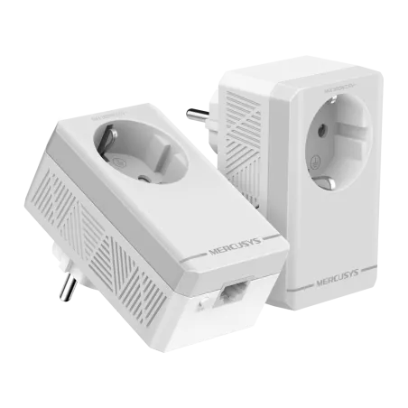 Kit CPL Gigabit AV600 avec prise intégrée type F (lot de 2) Vitesse 600Mbps |MSE1060 couleur Blanc