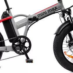 Vélo électrique pliable Argento MiniMax Rouge Moteur Bafang 36V/250W/60Nm , Batt 36V 10.4Ah, Dérailleur Shimano 7 vitesses…