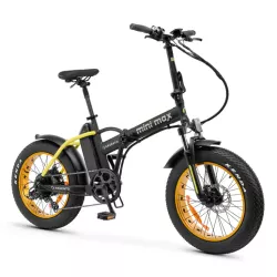Vélo électrique pliable Argento MiniMax Jaune Moteur Bafang 36V/250W/60Nm , Batt 36V 10.4Ah, Dérailleur Shimano 7 vitesses…