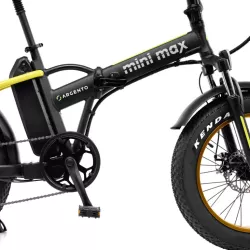 Vélo électrique pliable Argento MiniMax Jaune Moteur Bafang 36V/250W/60Nm , Batt 36V 10.4Ah, Dérailleur Shimano 7 vitesses…