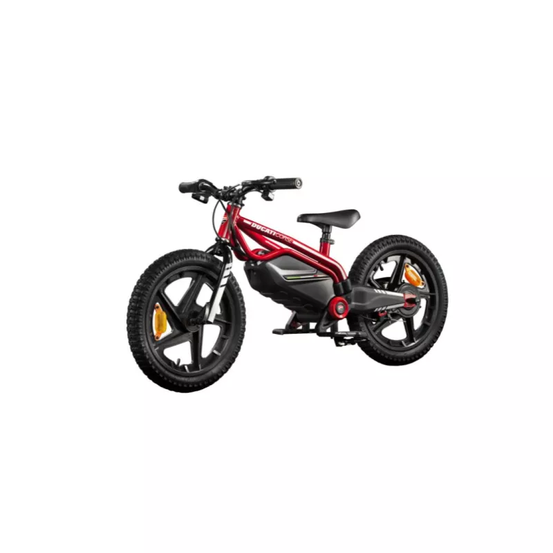 Mini moto elec DUCATI enfant / moteur 250W Pneu 16'' / 16kmh max 15.5kg Batt 21.6V/5.2Ah 112W Ecran Clignotant Charge max 45kg…
