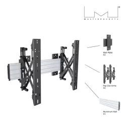 Fixation push in pop out MBW1U MULTIBRACKETS Silver pour moniteur 101,6cm 40 165,1cm 65" Capacité 30 kg VESA 100 x100 600x400 mm