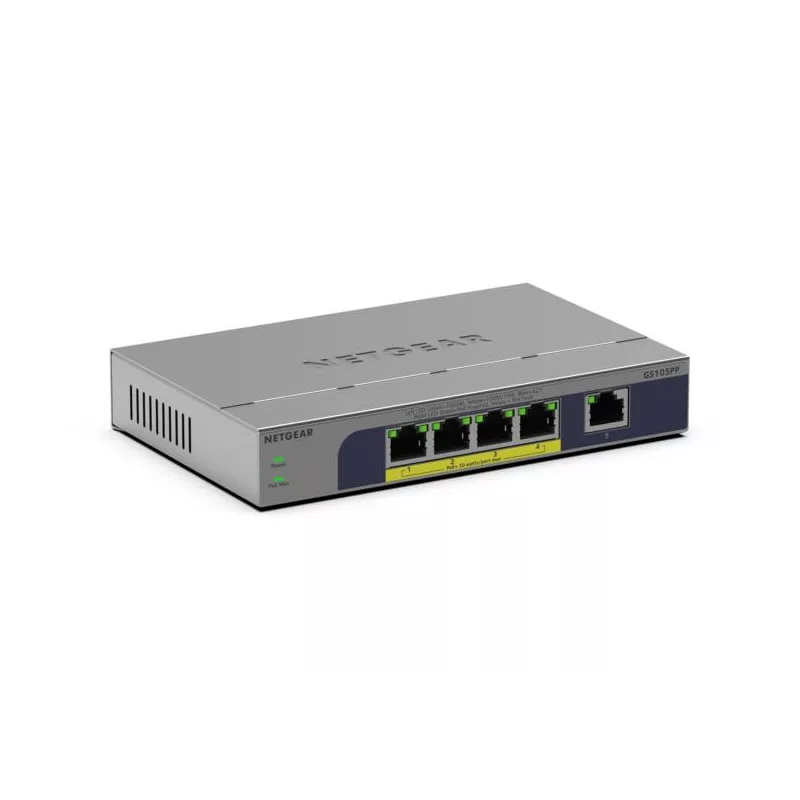 Netgear GS105PPv3 Switch non manageable PoE+ Gigabit Ethernet 5 ports.