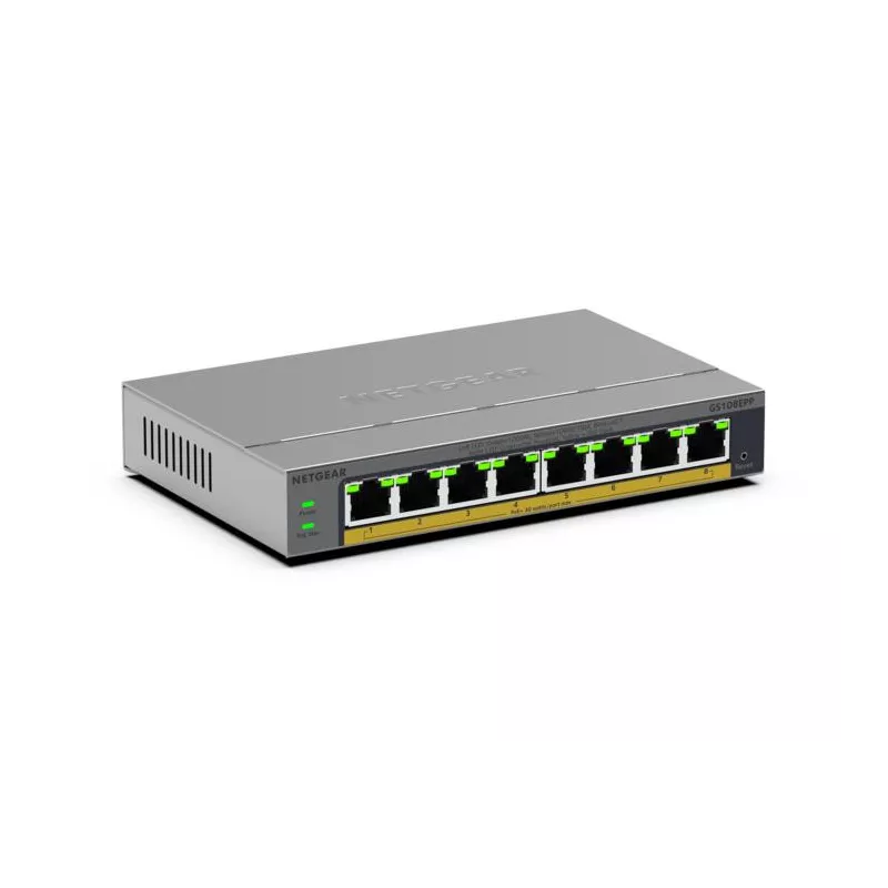 Netgear GS108EPP Commutateur PoE+ Easy Smart Essentials Gigabit Ethernet 8 ports (123 W).
