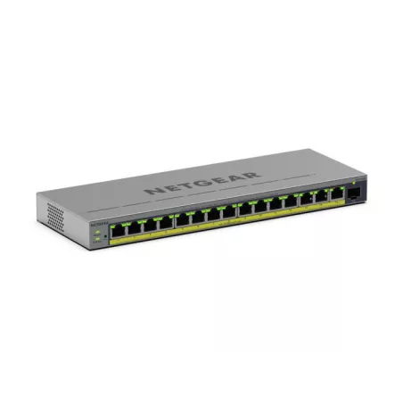 Netgear GS116EP Smart switches Web manageables Pro PoE+ 16 ports Gigabit Ethernet avec 1 port SFP dédié (180 W).