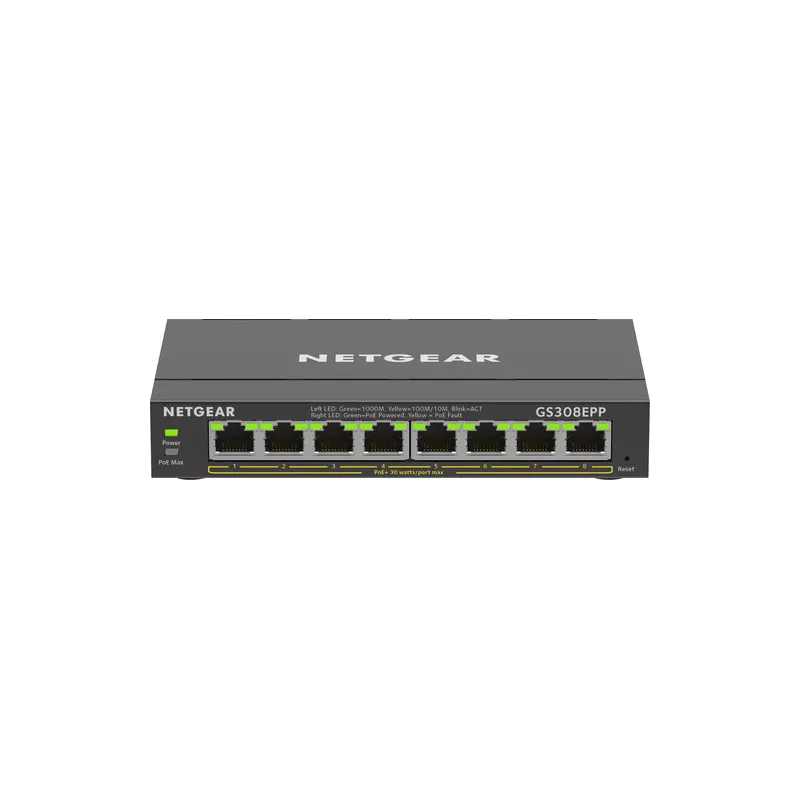 Netgear 8PT GE PLUS SWCH W/ HI-PWR POE+ (GS308EPP)