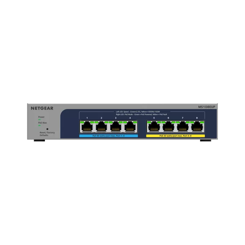 Netgear MS108EUP Switch série Plus PoE++ 8 ports Multi-Gigabit (2,5G).